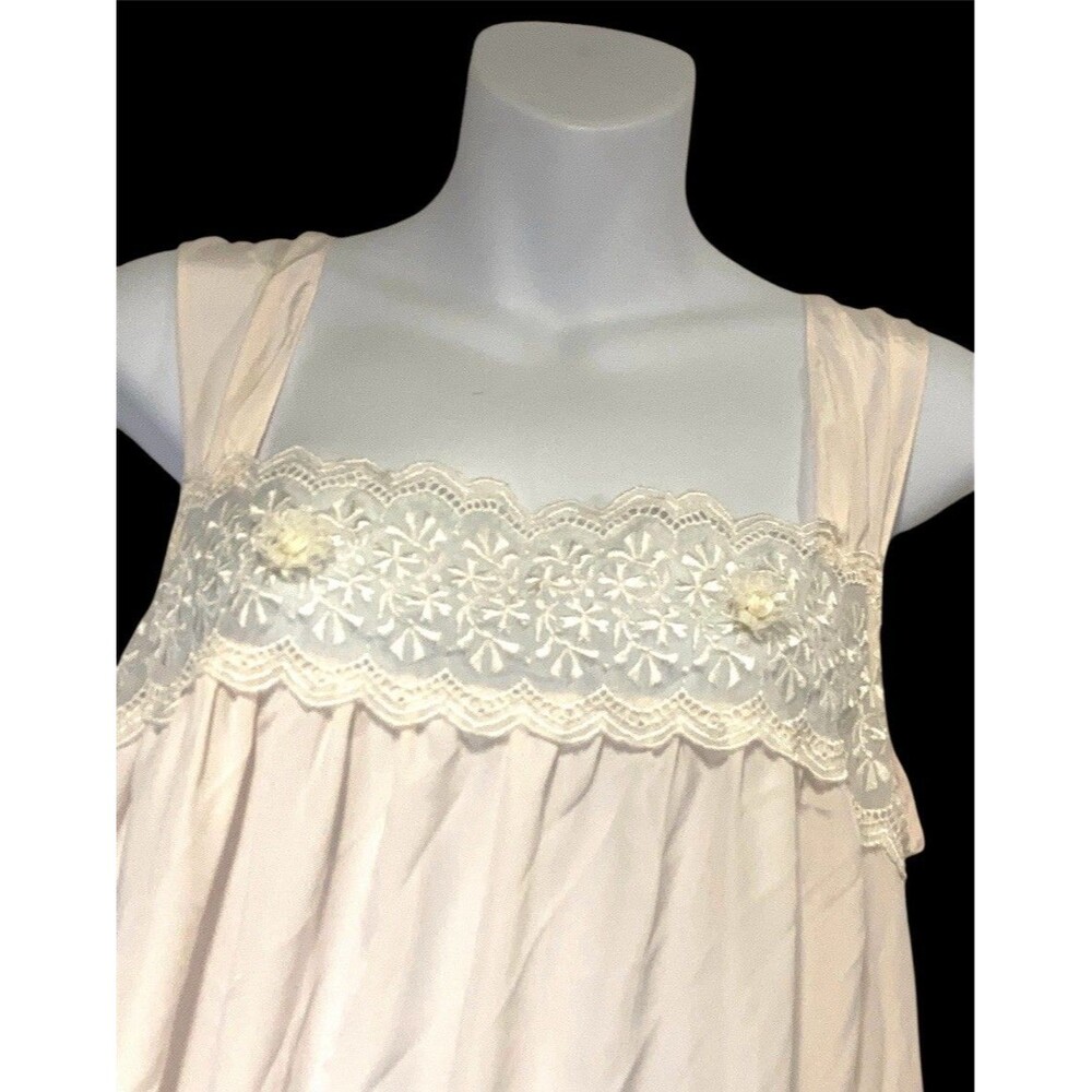 Vtg Carole Hochman Womens Nightgown Small Pale Pink Sleeveless Nylon
